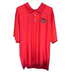 Russell Red Georgia Bulldogs football polo shirt Size 2 XL Mens